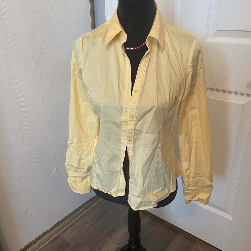 Yellow Button Down Shirt Size S (4/6)